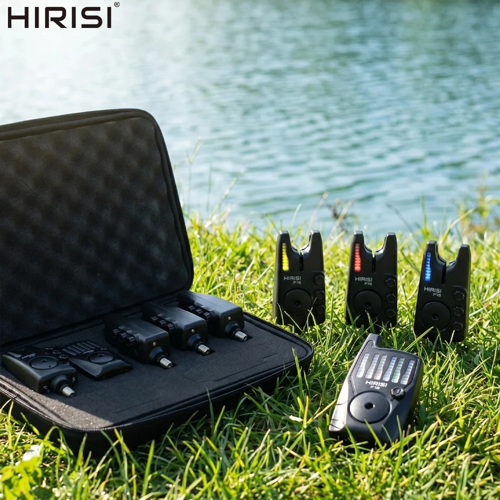 Hirisi F15-4 Fishing Bite Alarm LED Light Indicator Adjustable Volume and Sensitivity 150m Long Range