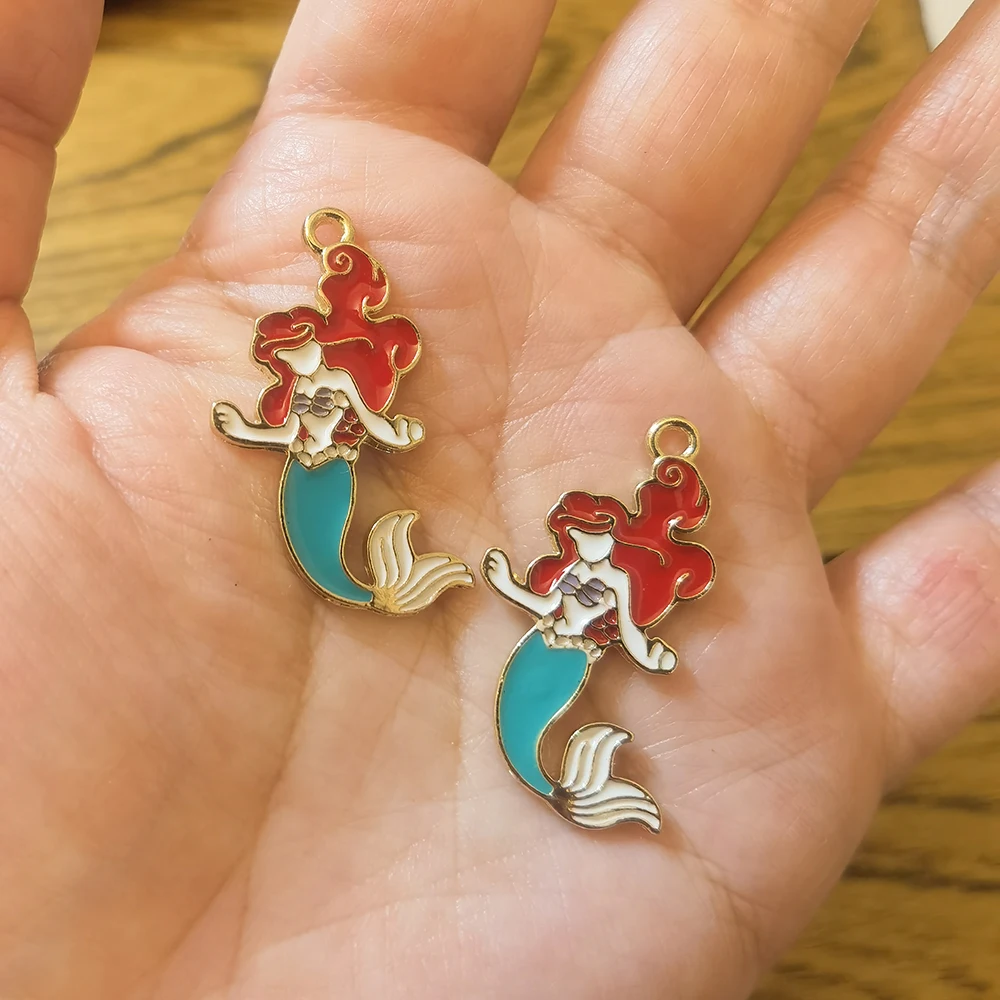 10pcs 17*32mm Mermaid Charms for Jewelry Making DIY Earring Pendant Bracelet and Necklace Charm Dropshipping