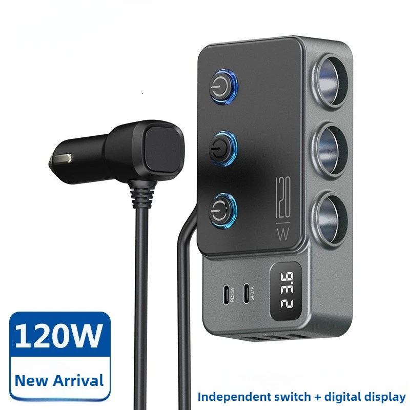 

Автомобильный адаптер прикуривателя, автомобильный USB-зарядный адаптер, многопортовый с зарядкой PD35W/QC3.0, USB C 12 В/24 В для всех автомобильных устройств