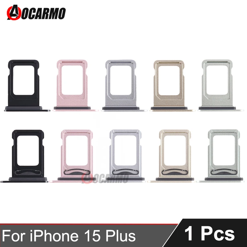 1Pcs/Lot For iPhone 15 Plus 15P SIM Card Slot Tray Holder Drawer Single Dual Black Green Blue Pink Yellow Replacement Part