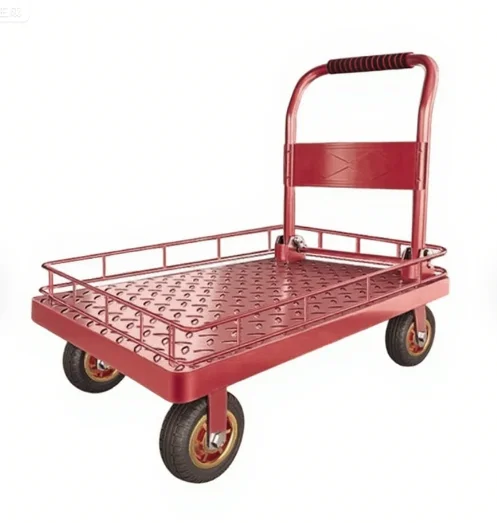 Foldable Guardrail for Cargo Transport Industrial Steel Plate Hand Trolley