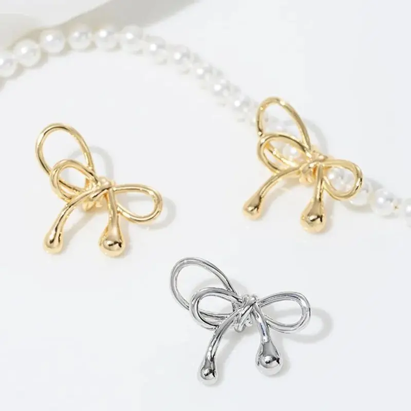 

14K Gold Line Three-dimensional Bow Bead Necklace Pendant Diy Handmade Jewelry Bracelet Beaded Accessories
