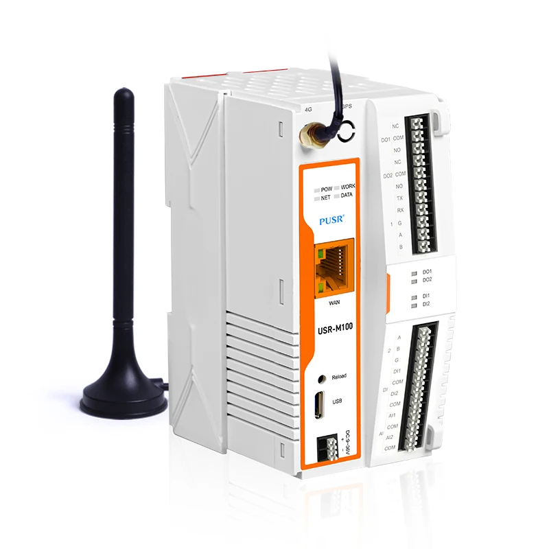 PUSR Industrial IoT Gateway MQTT Cellular Ethernet Port Edge Computing SD Card Offline Caching Low Cost USR-M100-EAU/M100s-GL