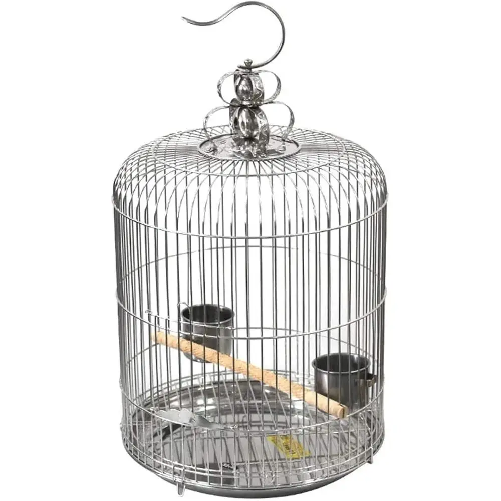 

Portable Stainless Steel Bird Cage for Travel, Easy Carry Handle, Ideal for Cockatiels, Canaries & Small Birds