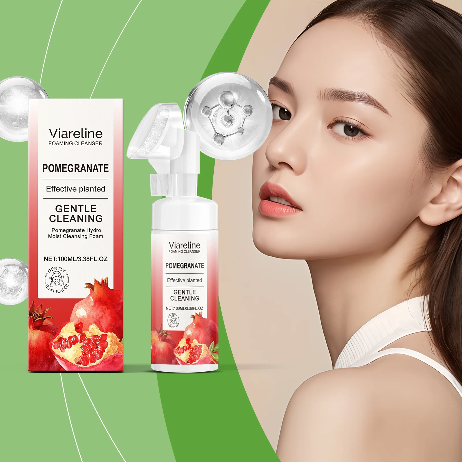 

Pomegranate Foaming Facial Cleanser - Gentle Facial Cleanser with Refreshing, Rich Foam for Moisturization