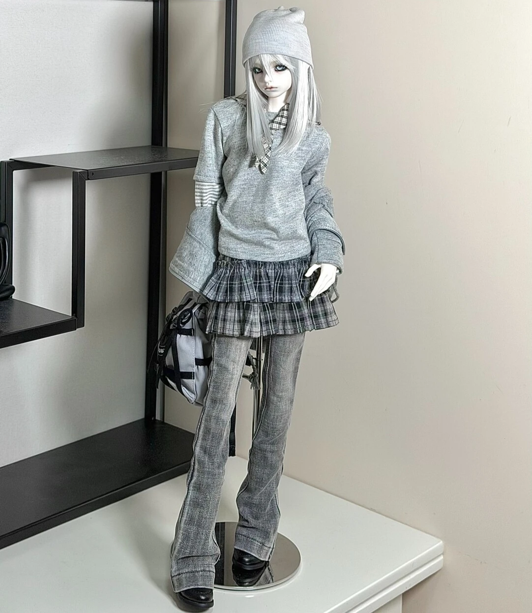 Roupas para Bonecas de 1/4 e 1/3 para Bonecas BJD de 45/70cm, Acessórios Casuais com Mangas Longas, Chapéu e Toalha, Brinquedos para Casa de Bonecas, Sem Boneca