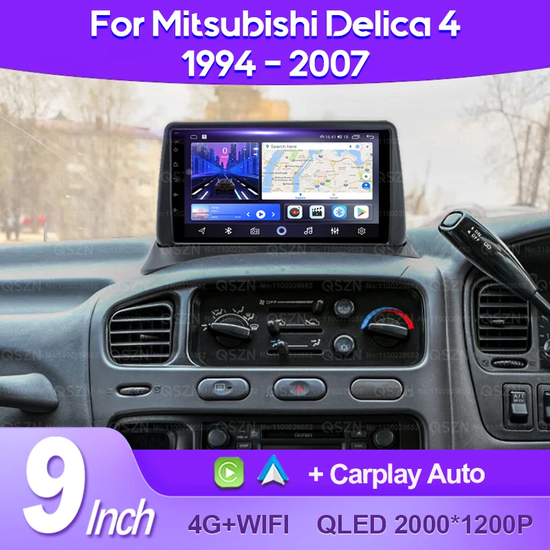 QSZN For Mitsubishi Delica 4 1994 - 2007 RHD 2K QLED Android 13 Car Radio Multimedia Video Player GPS AI Voice CarPlay Head Unit