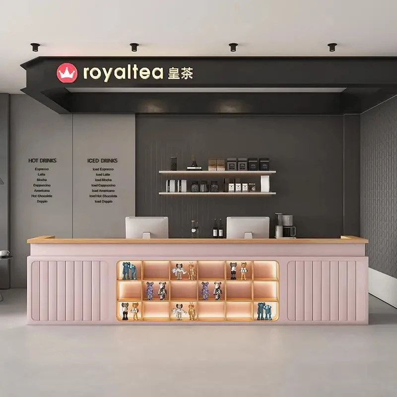 custom.Colorful Front Desk Salon Reception Desks Coffee Shop Cashier Hotel Office Furniture With Cabinet