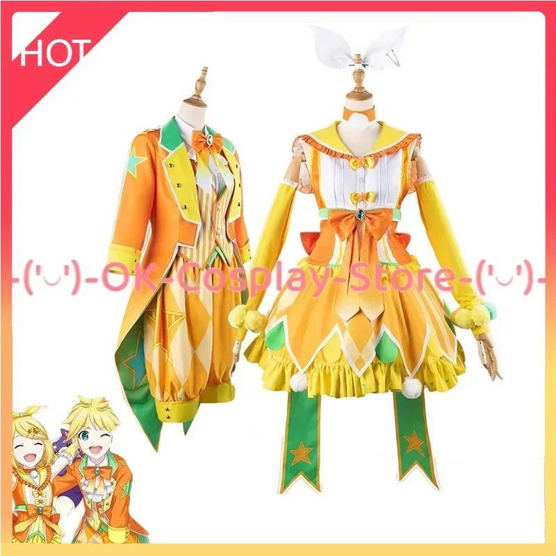 Game Rin Len Cosplay Costumes Cute Party Suit Project Sekai Cosplay Clothing Halloween Carnival Uniforms Custom Made