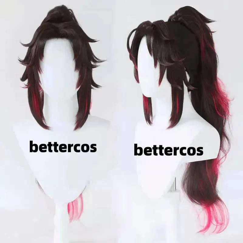 

Tsugikuni Yoriichi Cosplay Wig Black Red Mixed Wig Cosplay Anime Wig Heat Resistant Synthetic Wigs