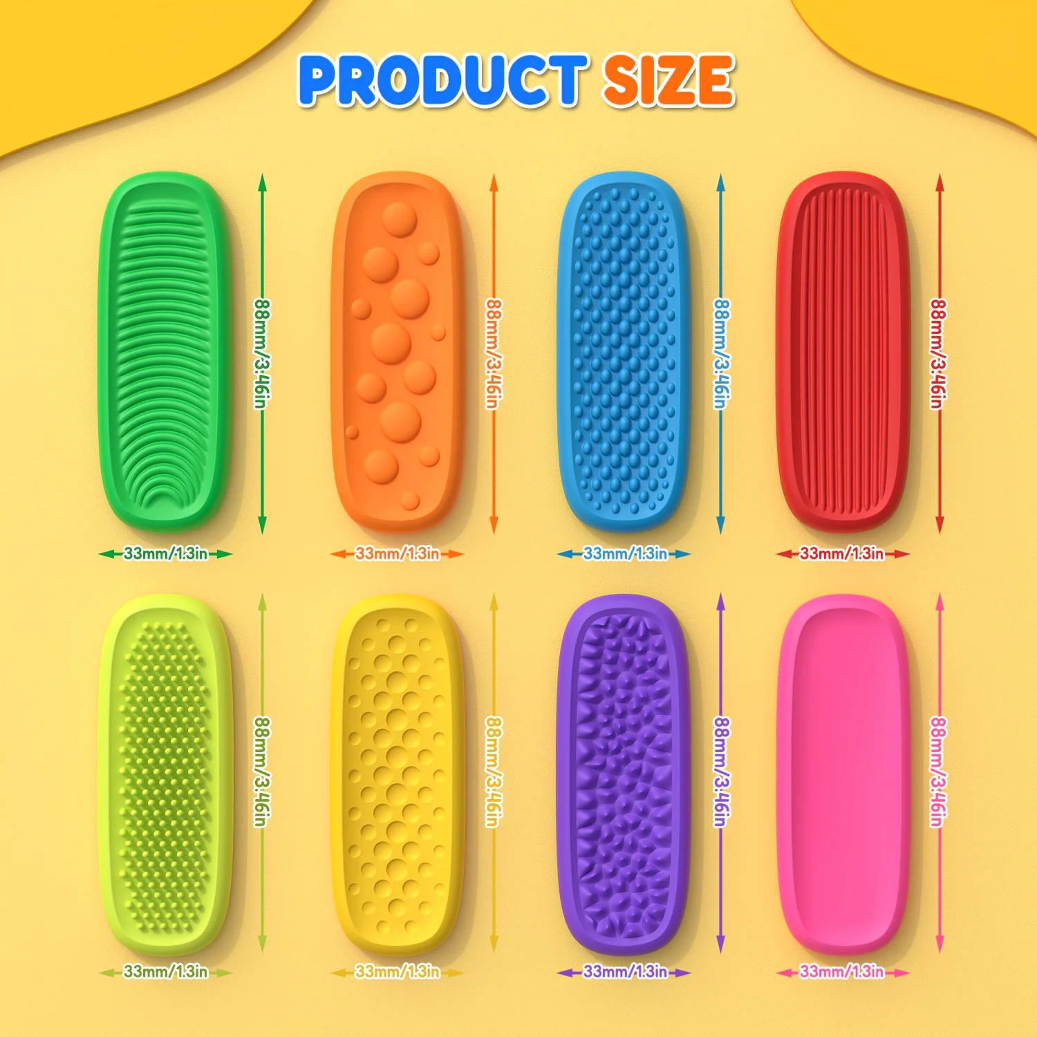 Fidget Toys Adults - 8 Pack Silicone Fidget Slider Relieve Anxiety for Classroom Travel Sensory Toys Worry Stone for Stress