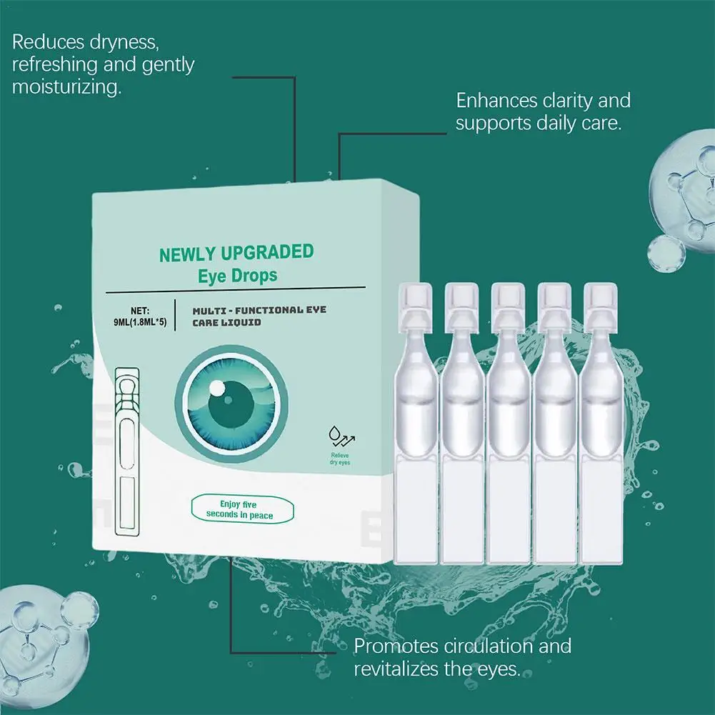 

5*1.8ml Extract Eye Drops Liquid Dressing To Relieve Visual Fatigue Blurred Vision Medical Eye Drop Goods For Health Care