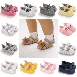 Girl Baby Princess Shoes Preschool Children's Anti slip Flat Bottom Soft Sole Cotton Baby Bed Shoes Cute Bow Baby Walking Shoes