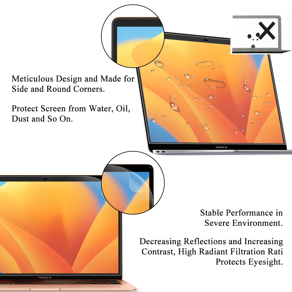 Screen Protector for MacBook All Models Air 13 M1 Pro 13 14 15 16 Touch Bar Max Cover HD Film Soft Guard Macbook Accessories