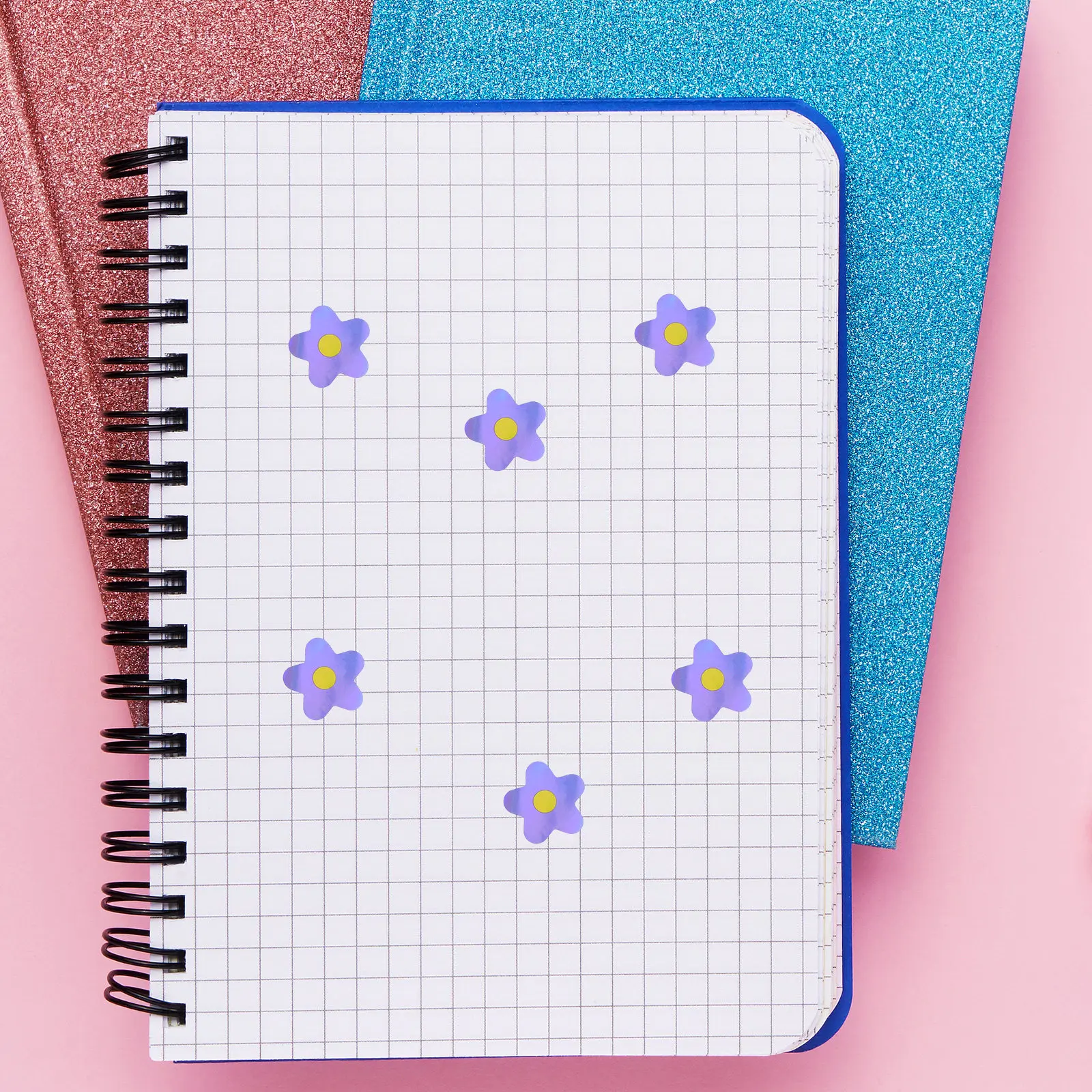 

3 Rolls Floral Teacher Supply Stickers Holographic Multi-Color Waterproof Self-Adhesive Flower Reward Stickers for Classroom