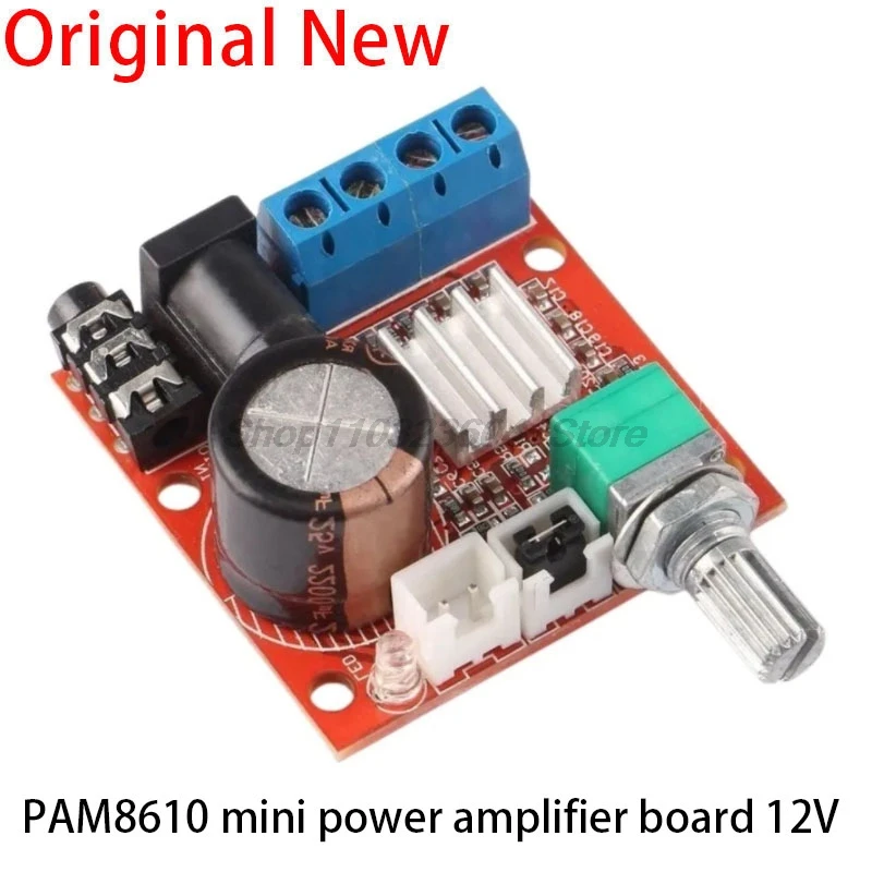 1PCS 12V Mini Hi-Fi PAM8610 Audio Stereo Amplifier Board 2X10W Dual Channel D Class