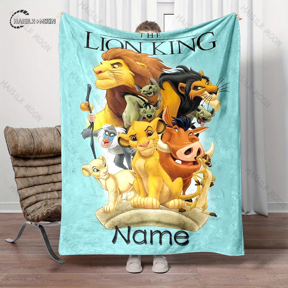 Customized Name Personalized Blanket Disney The Lion King Office Soft Fluffy Shawl Warm and Comfortable Blanket Plush Nap Cover