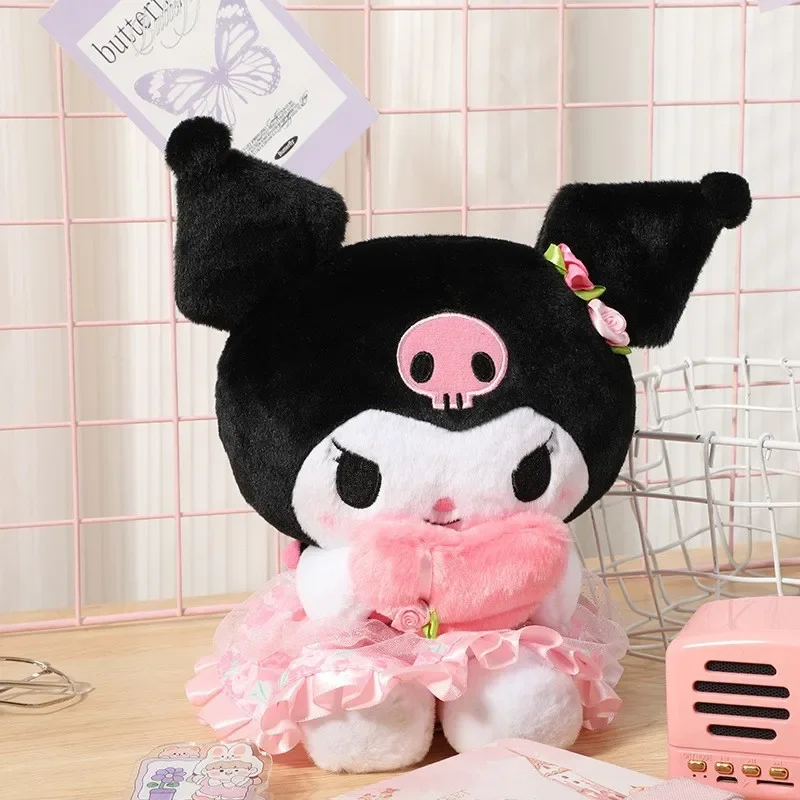 Лидер продаж 20%, 25/30 см, подушка Sanrio Strawberry Kuromi, плюшевая игрушка для девочек, мягкие игрушки в виде животных, кукла с клубникой и мелодией, подарки