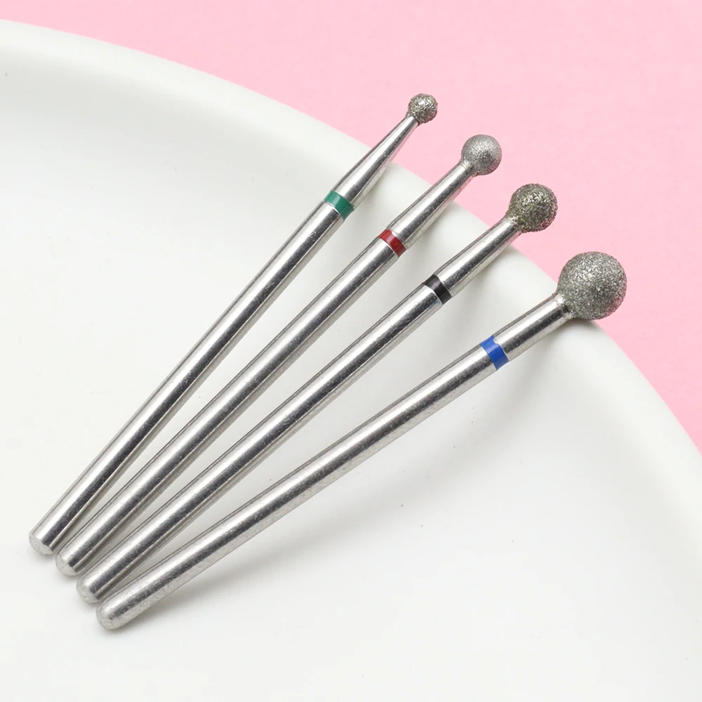 4 Pz/set Piccola Sfera 2.3/3.0/3.5/5mm Punte da Trapano per Unghie Diamantate Punte per Manicure Elettrica Frese Kit Lime per Pedicure Gel Pol