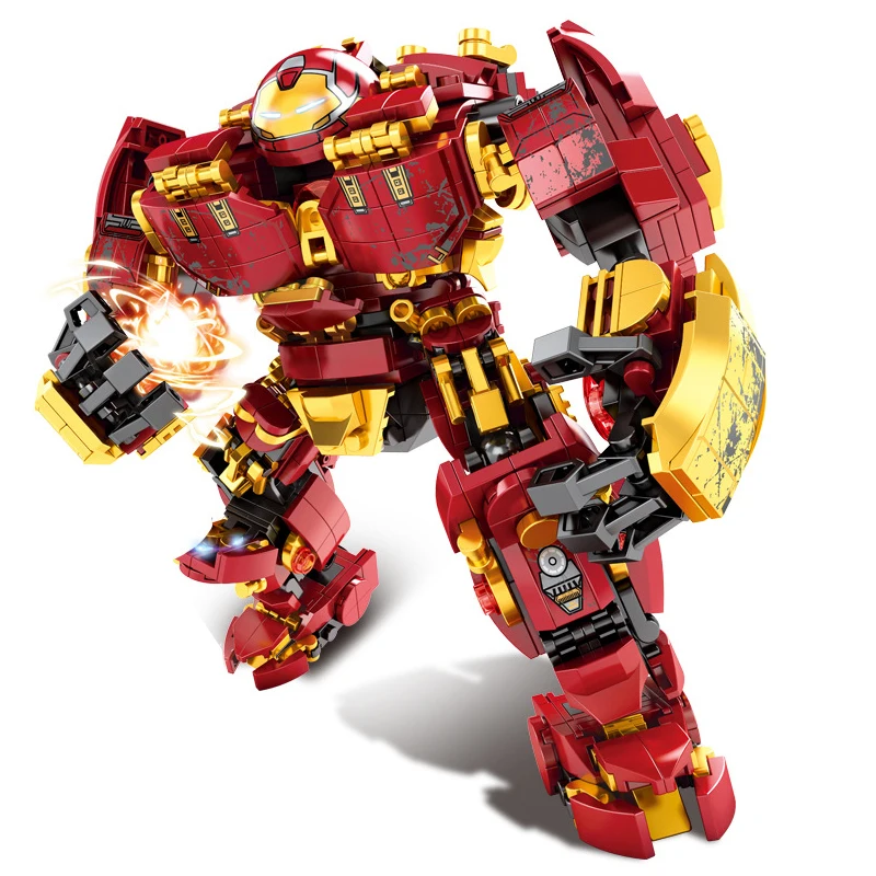 Super-héros Avengers Iron Man Hulkbuster acier Mecha figurines blocs de construction film classique modèle briques jouets pour enfant cadeau
