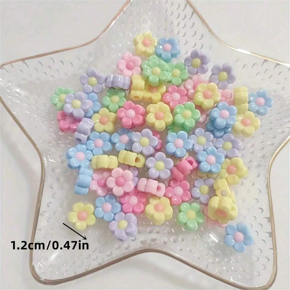 12mm 48pcs Pink,Rose,Flower Acrylic Beads Matter Mix Color For Jewelry Making Dly Couple Bracelet Necklace Handicrafts