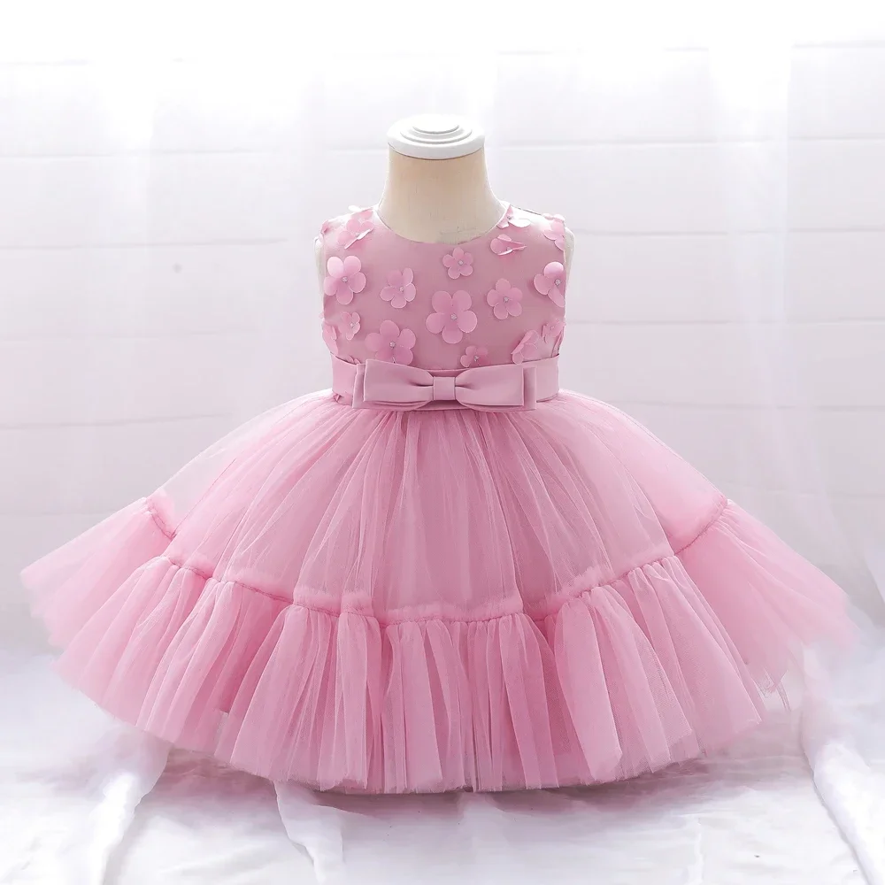 

Elegant baby girl princess party clothes girls baby birthday christening clothes newborn tulle christening clothes