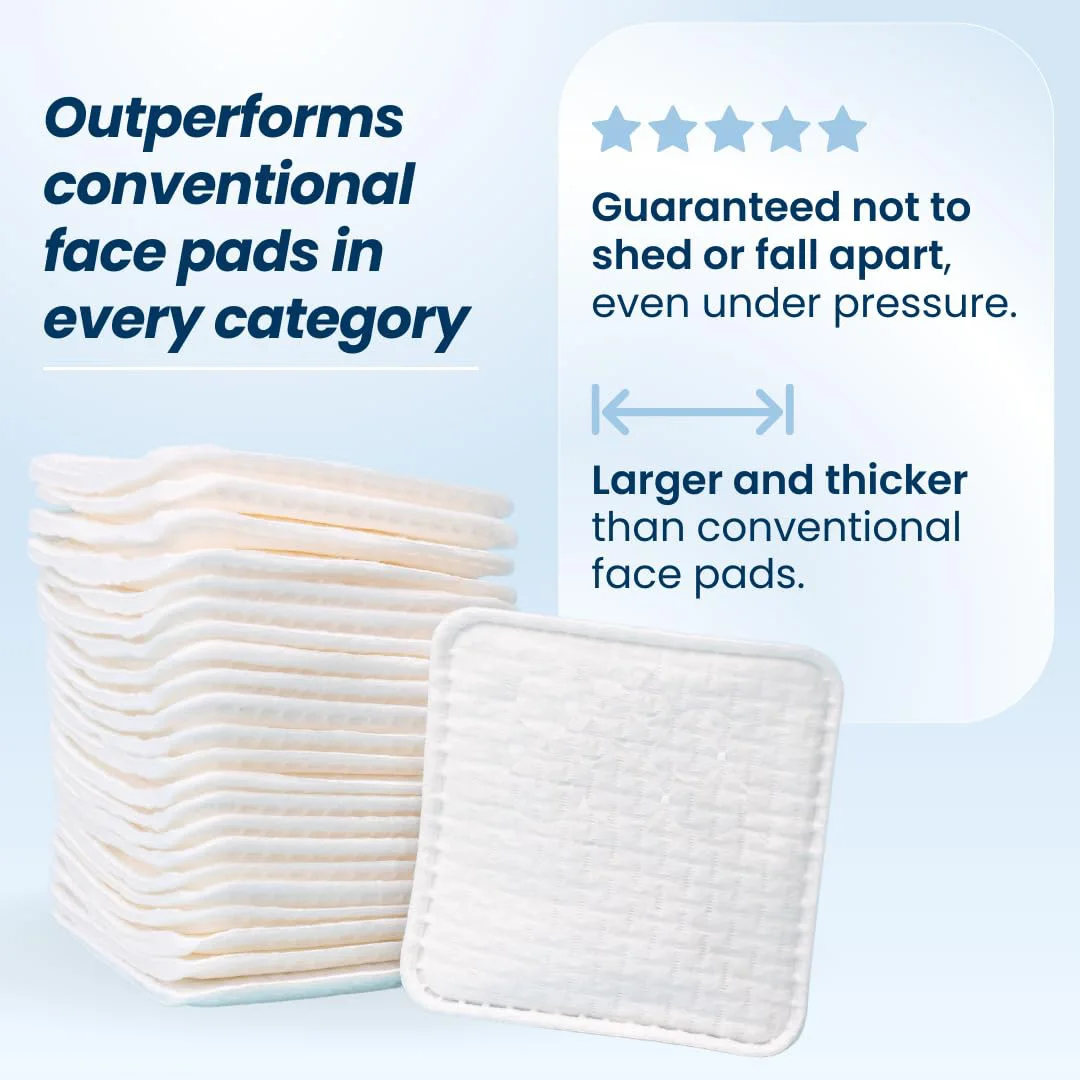 60枚入り/箱 クリーンパッド 脱落・破れなし 顔用パッド テクスチャード＆ウルトラソフト サイド オーガニック使い捨てコットン