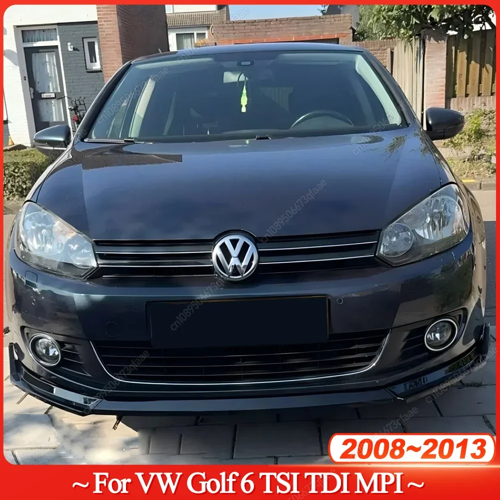 

3Pcs Car Front Bumper Splitter Lip Diffuser For VW Golf 6 MK6 Standard TSI TDI MPI 2008-2013 ABS Body Kit Spoiler Guard Retrofit