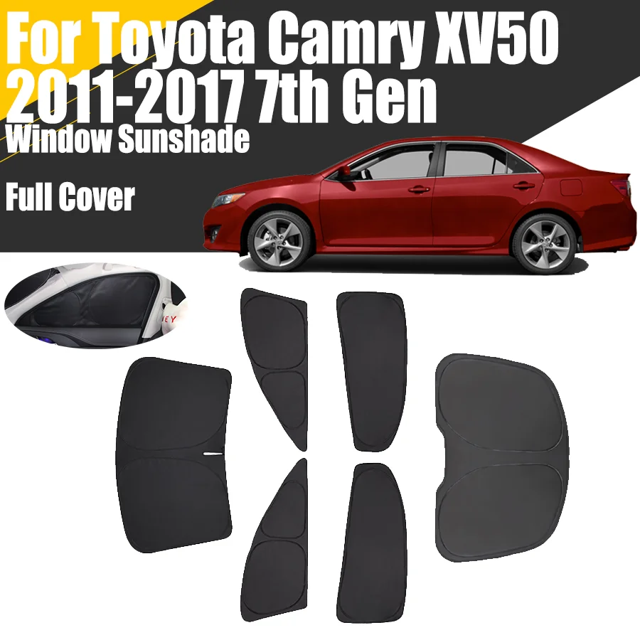 Custom Full Cover Car Window Sunshade For Toyota Camry XV50 2011 - 2017 7th Gen Privacy Blind Curtain Front Windshield 2012 2016