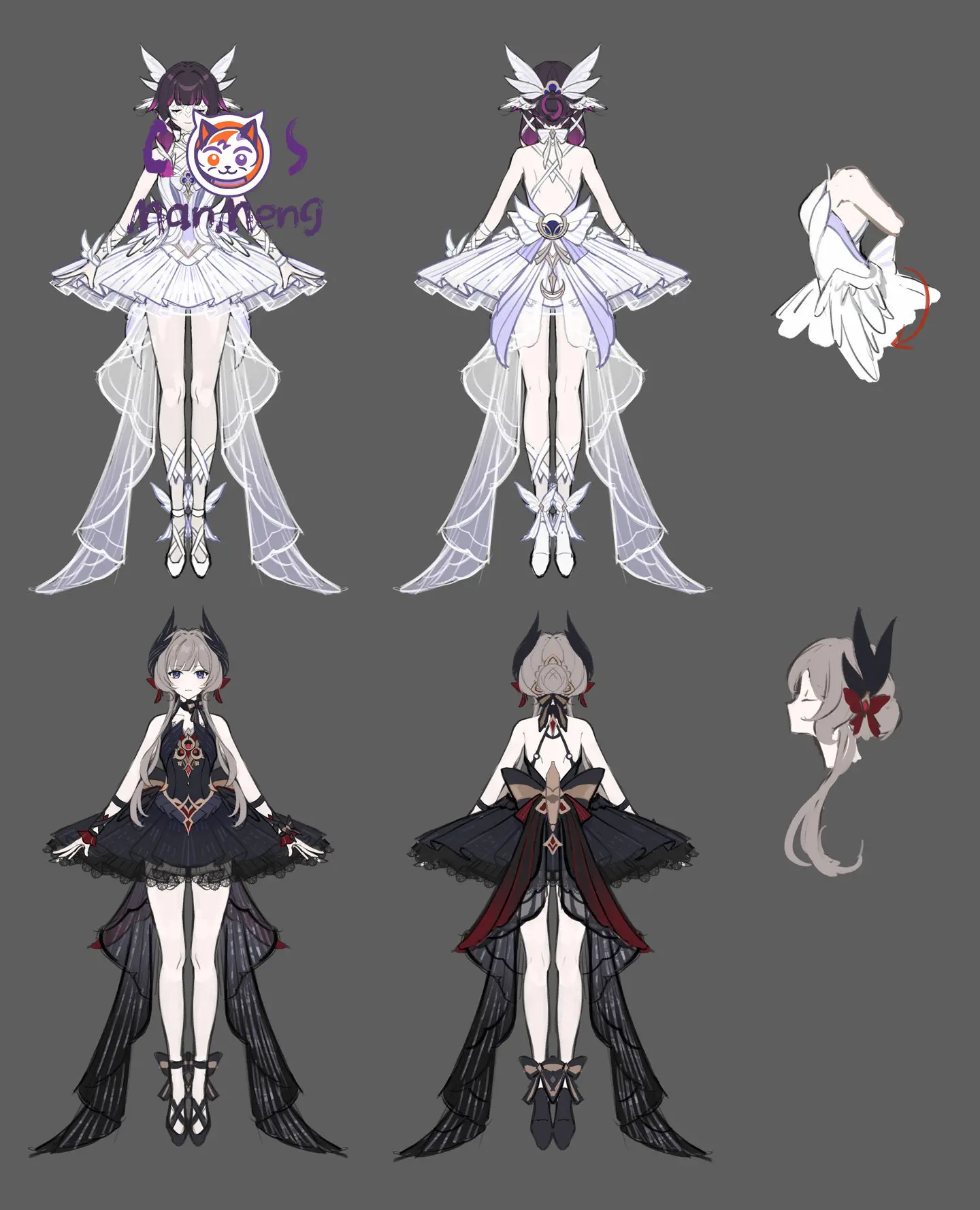 Game Genshin Impact Columbina Cosplay Costume Damselette Kuutar Dress Halloween Party Women Girl White Swan Sweet Ballet Dress - view 3