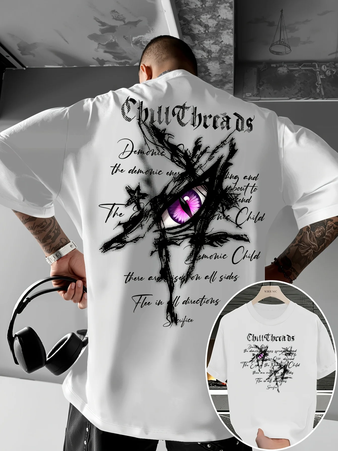 New Summer Japanese Devil's Eye 3DPrint Breatha Quick-Dry Men TShirt Outdoor Street Leisure Fashion Trendy Parent-child Clothing