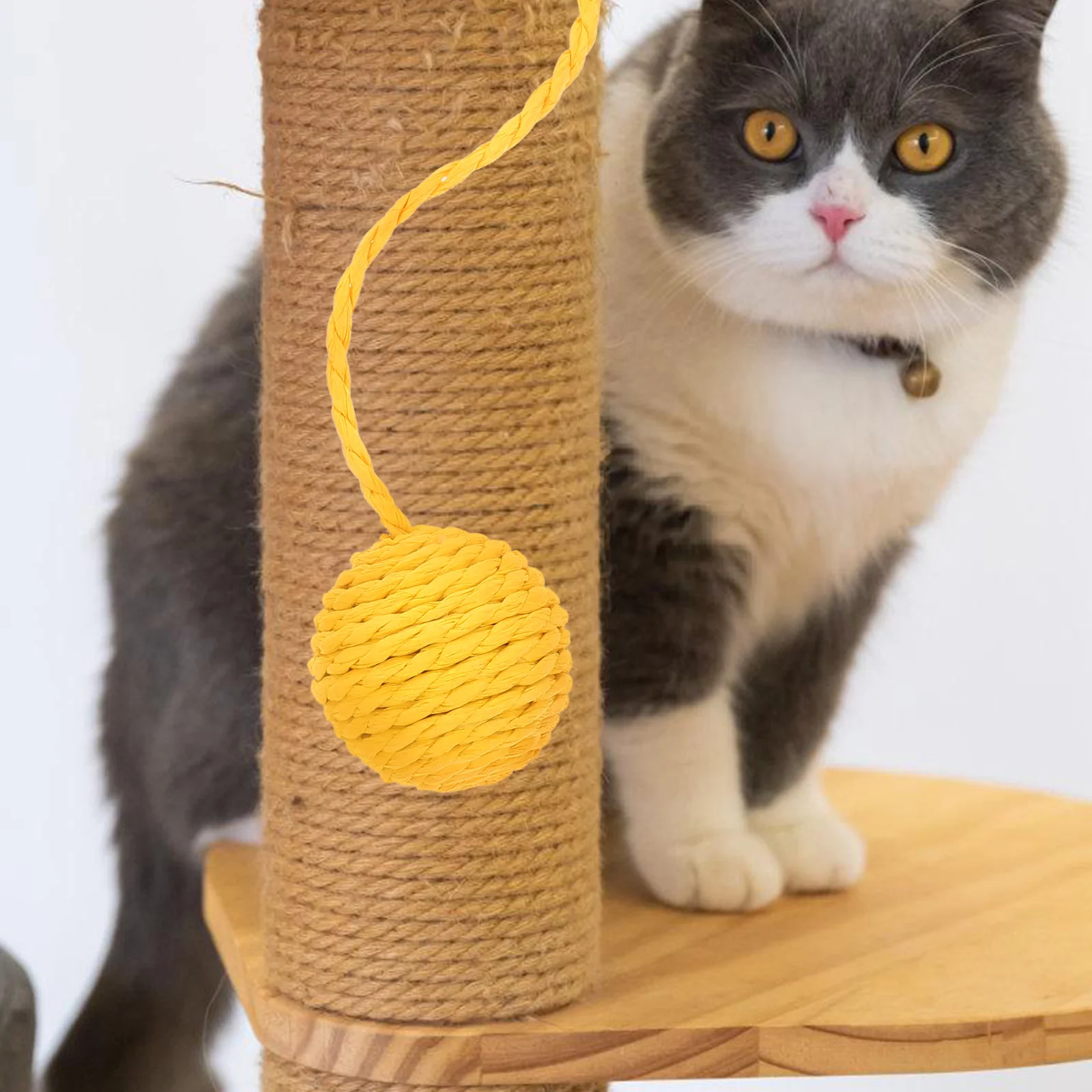 

Multifunctional Cat Tree Accessory Durable Sisal Rope Replaceable Tail Ball Easy Install Chew For Scratching Area