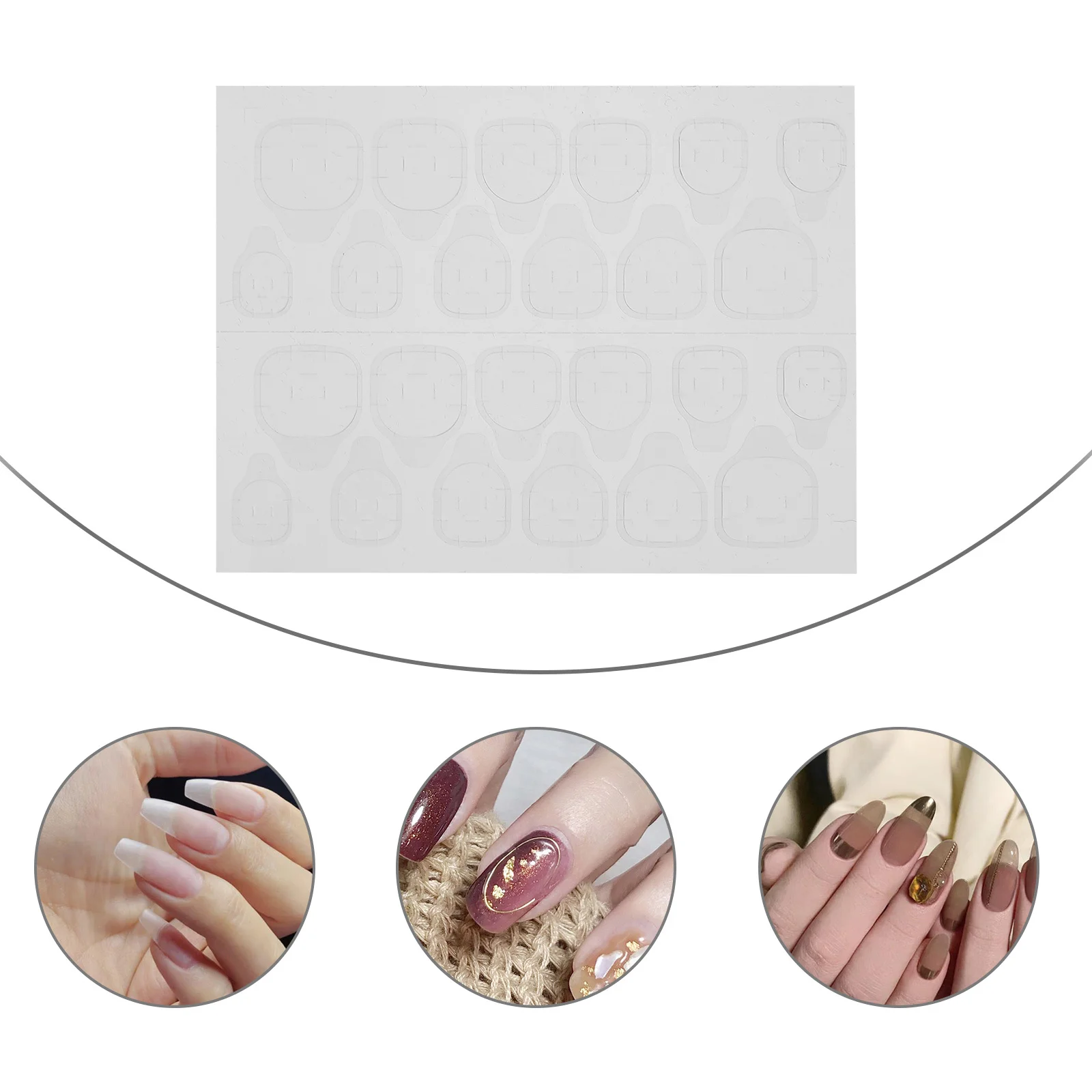 

20 листов прозрачных гелевых наклеек для ногтей, самоклеящиеся, легко наносимые, накладные ногти, декоративные аксессуары для маникюра, клейкие наклейки для ногтей