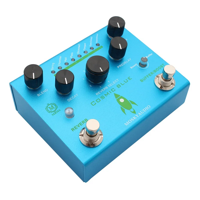 MOSKYAUDIO COSMIC BLUE Guitar Bass Effects Pedal Reverb 8 Models Function Guitar Bass Effects Processor Accessories