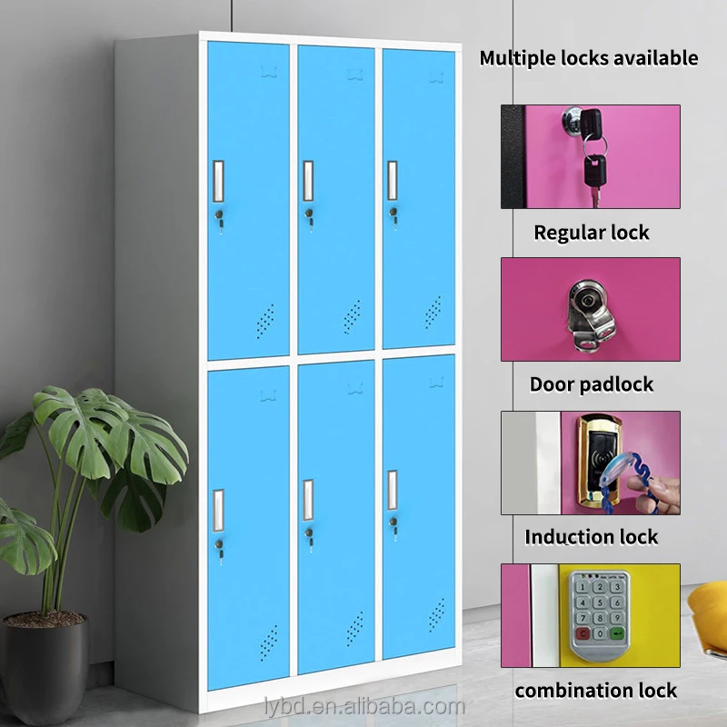 High Quality Modern Cold Rolled Steel Nine Door Key Lock Filing Cabinet Powder Coated Gym School Storage Cabinet