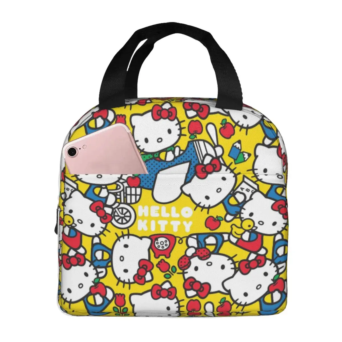 

Kawaii Hello Kitty Cartoon Insulated Lunch Bag for Men Women Food Container Leakproof Thermal Cooler Bento Box For Travel