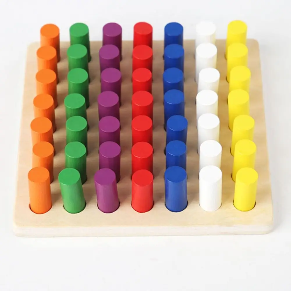 Cor de madeira brinquedos educativos cognitivos montessori interativo cor correspondência jogo de tabuleiro plugboard portátil