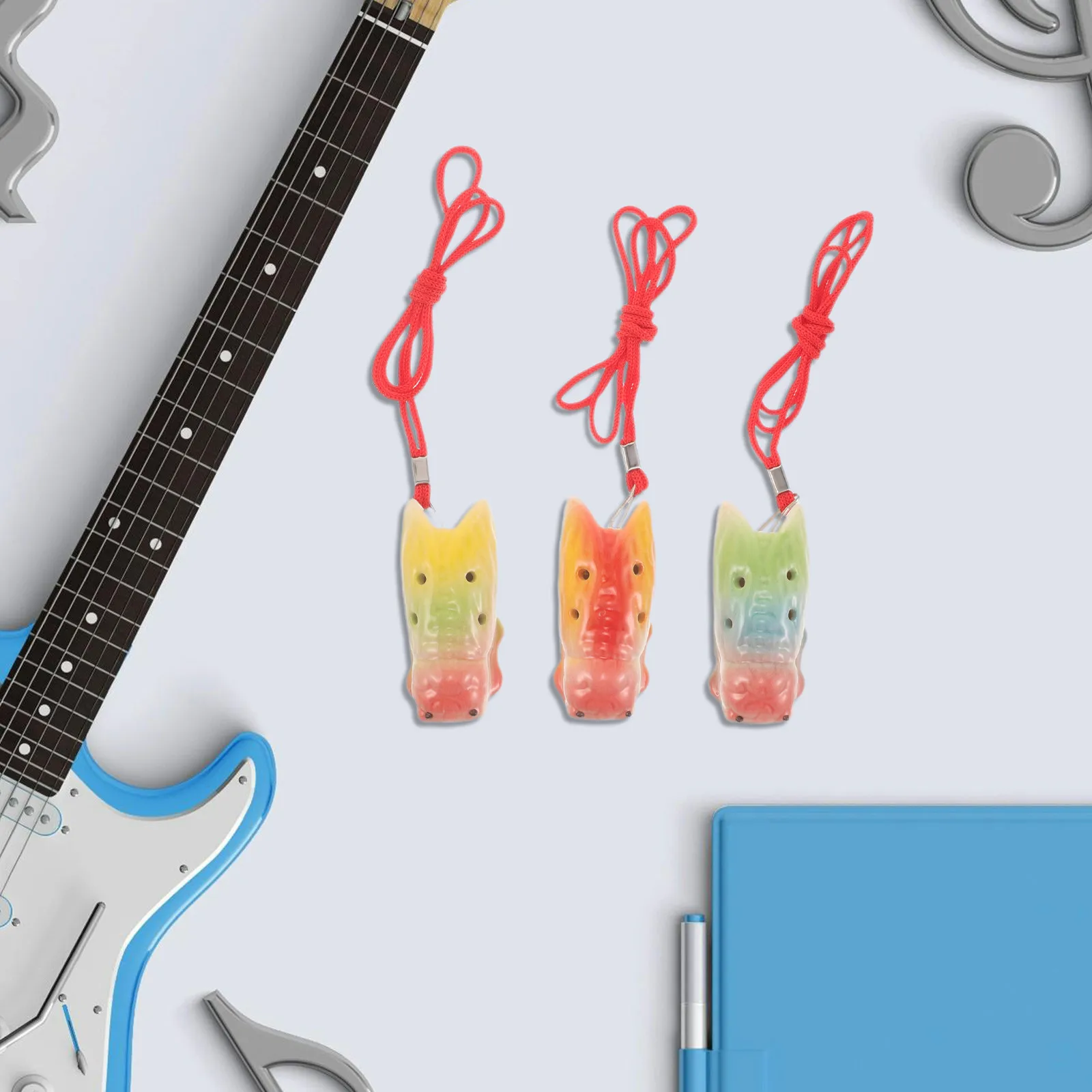 3Pcs 4 Hole Mini Ceramic Ocarina Bird Whistle Portable Starter Music Instrument for Beginners Practice Ceramics Whistle