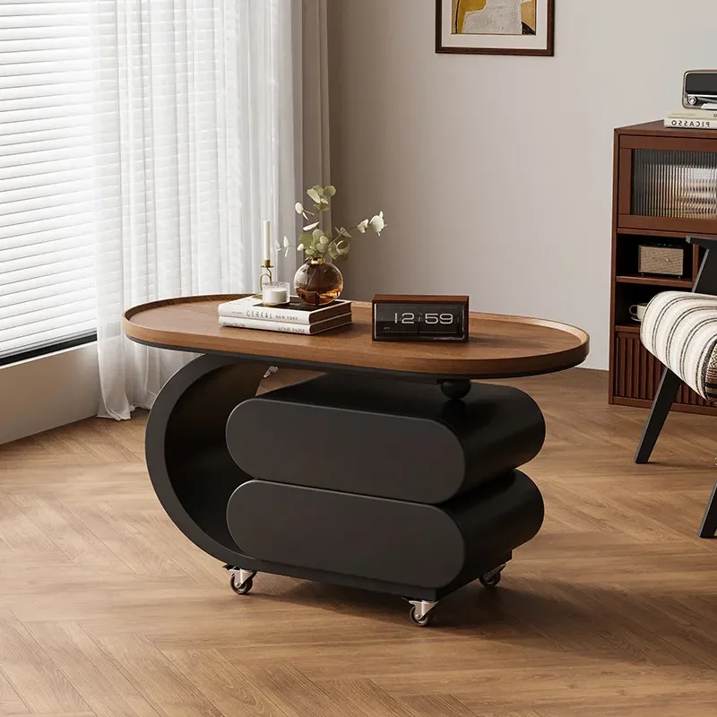 d9   medieval style movable living room household cream style small apartment solid wood storage small coffee table