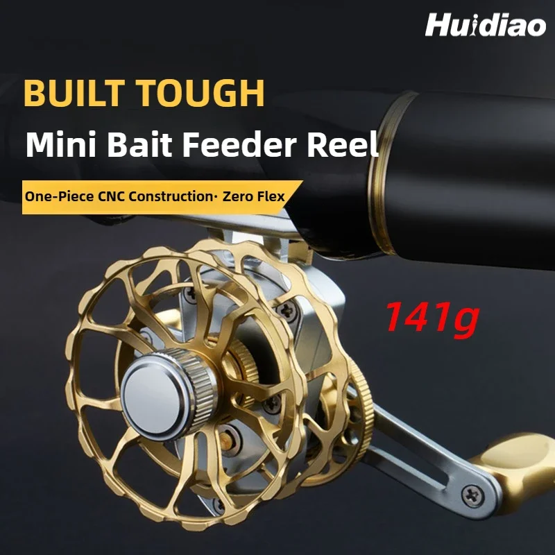 huidiao-超軽量オールメタルラフトリール、ワンピースcncボディ、6-1bbアイスフィッシングリール、自動餌入れ、36-1、冬釣り用