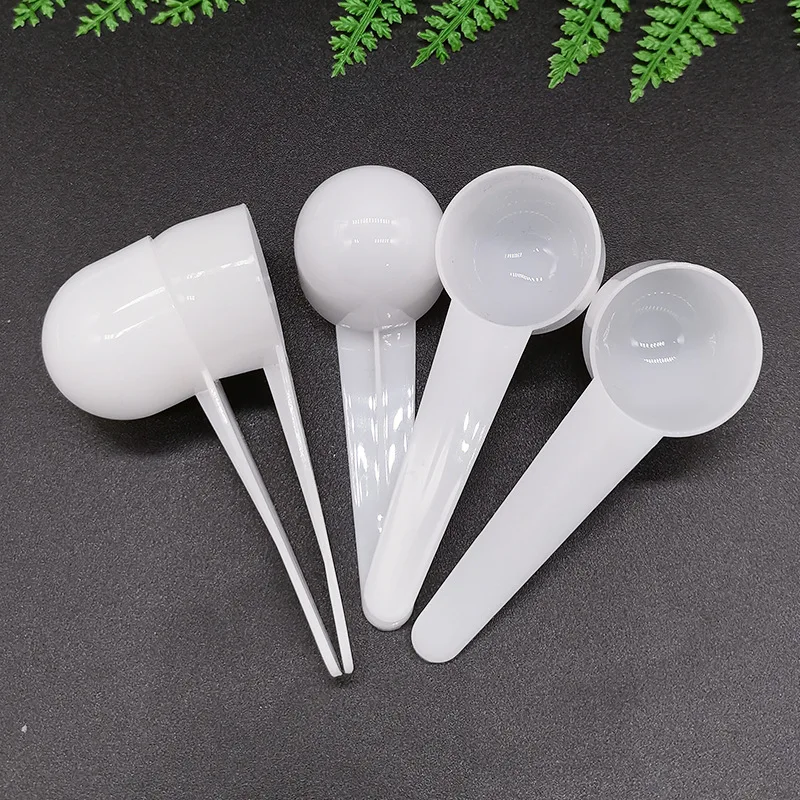 xgnvpy Plastic PP Metering Spoon 5g Capacity 10ml Liquid Measure Round Bottom Short Handle Milk Powder Mixing Tool