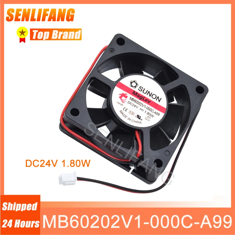 Nowy 6020 MB60202V1-000C-A99 chłodzący do SUNON DC24V 1.80W 60*60*20MM kwadratowy wentylator 2-zasilanie przewodowe dostarczana chłodnica podwozia