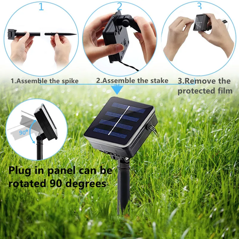 12M 100leds Solar Led Fairy Light Outdoor Festoon Led Waterproof Garland String Lights Christmas Party Garden Solar Lamp Decor image 6