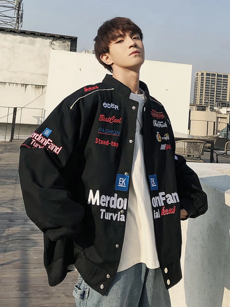 

Heavy Embroidery Baseball Jaet Men's Spring Autumn Faion High-End Feeling Cool American Flight Jaet Racing Suit