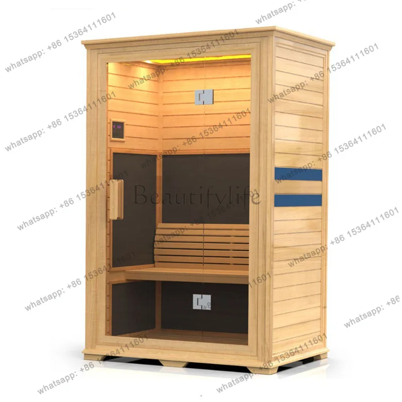 HOT Customized Sauna Household Solid Wood Double Steam Room Small Movable Steam Box
