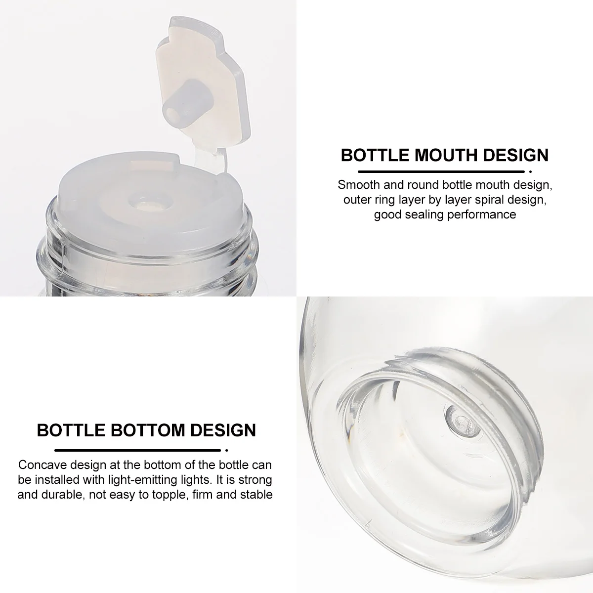 

Glowing Light Bulb Bottle Beverage Shape Container Fruit Juice Milk Tea Pet Plastic Decorative with LED Lights