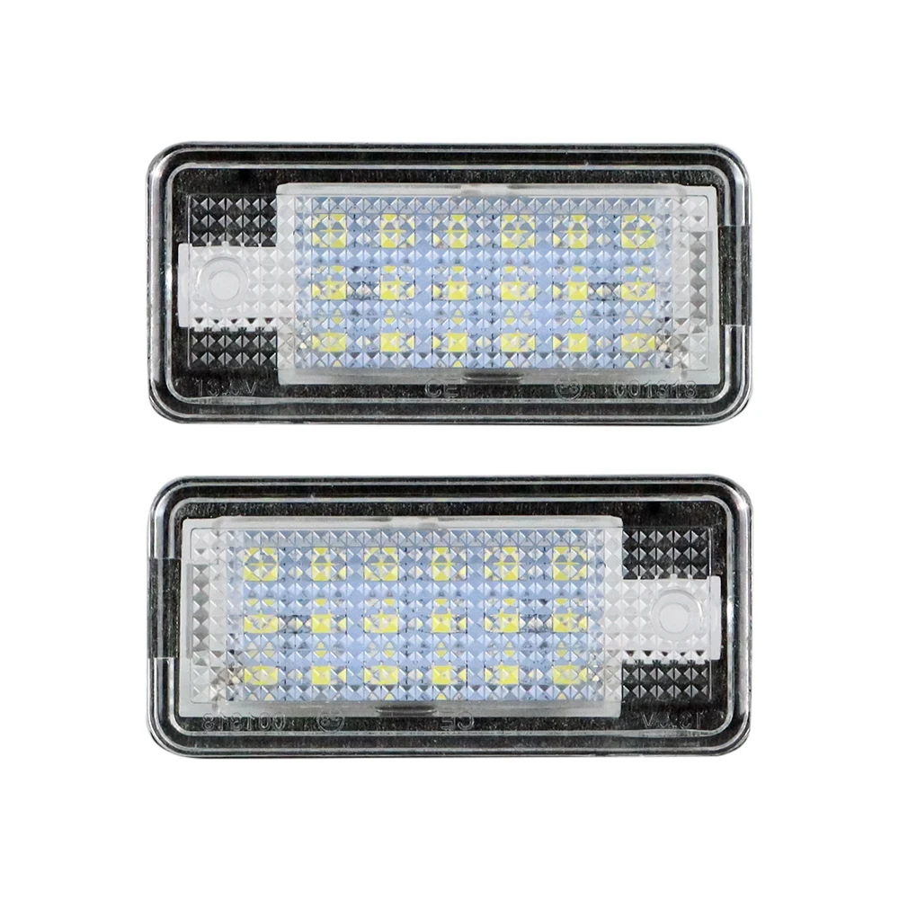 2 pçs auto canbus carro led número luz da placa de licença 12v para audi a3 8p a4 b6 b7 substituição direta lâmpada traseira licença