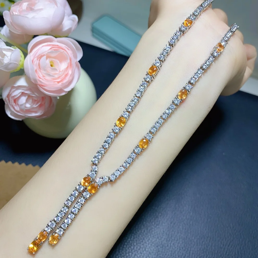 

S925 Sterling Silver Precision Set Natural Faceted Fanta Necklace - 4*5mm & 4*6mm Loose Stones with Dazzling Fire Brilliance