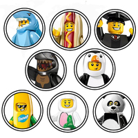 PG Hot Toys Cartoon Movie Figures Animal Mini Character Toy Sharks Panda Graduate Full Body Building Brick Figures Kids Toy
