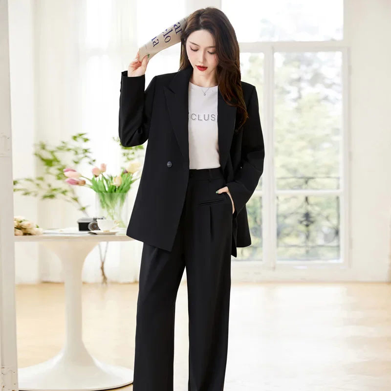 Ladies Brown Black Grey Suit Pants Set Women Casual Office Wear Suit Blazer Spring Two Piece Pant Set Suits Girls Suit Coat Set